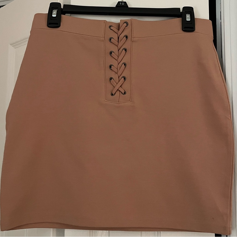 Cute Nude Mini Skirt